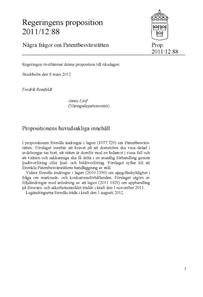 Omslaget till prop. 2011/12:88