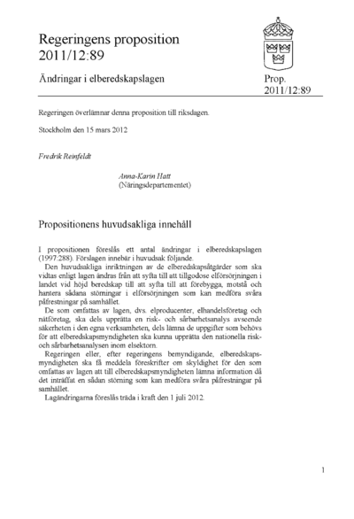 Omslaget till prop. 2011/12:89