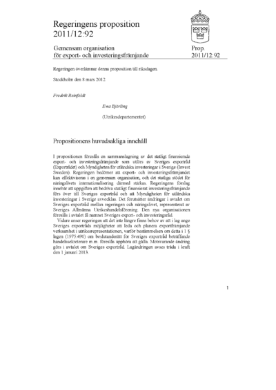 Omslaget till prop. 2011/12:92