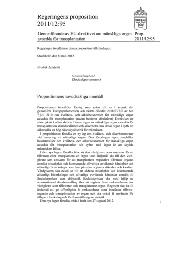 Omslaget till prop. 2011/12:95