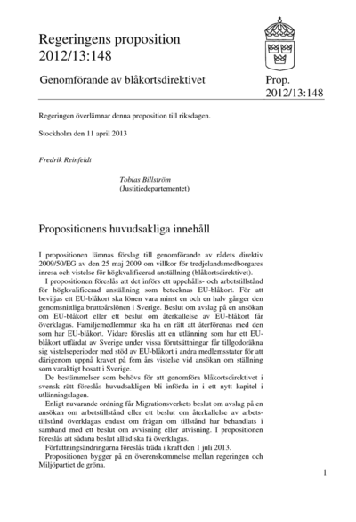 Omslaget till prop. 2012/13:148