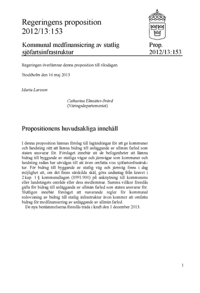 Omslaget till prop. 2012/13:153