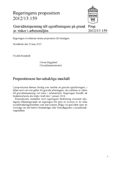 Omslaget till prop. 2012/13:159