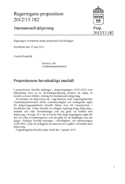 Omslaget till prop. 2012/13:182