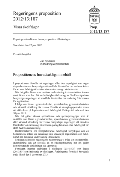 Omslaget till prop. 2012/13:187