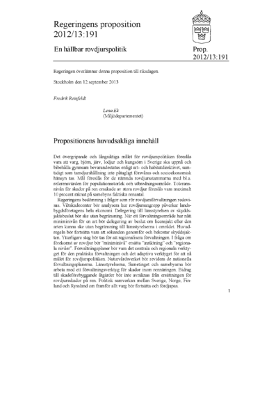 Omslaget till prop. 2012/13:191