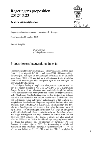 Omslaget till prop. 2012/13:23