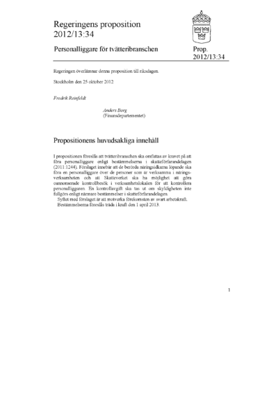 Omslaget till prop. 2012/13:34