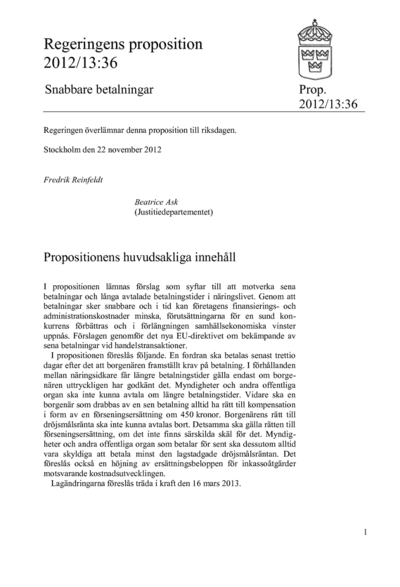 Omslaget till prop. 2012/13:36