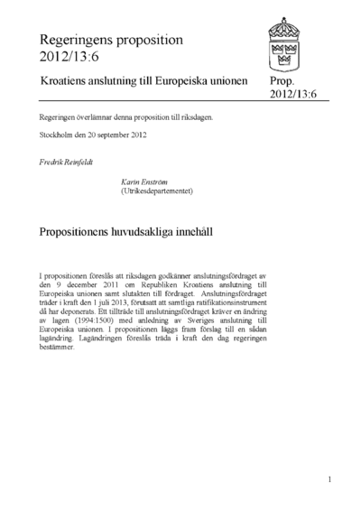 Omslaget till prop. 2012/13:6