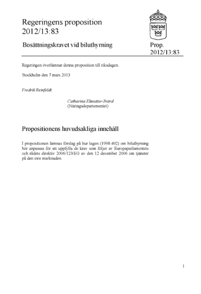 Omslaget till prop. 2012/13:83