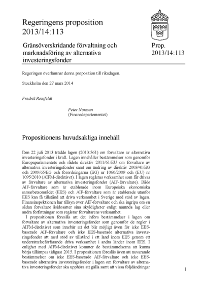 Omslaget till prop. 2013/14:113