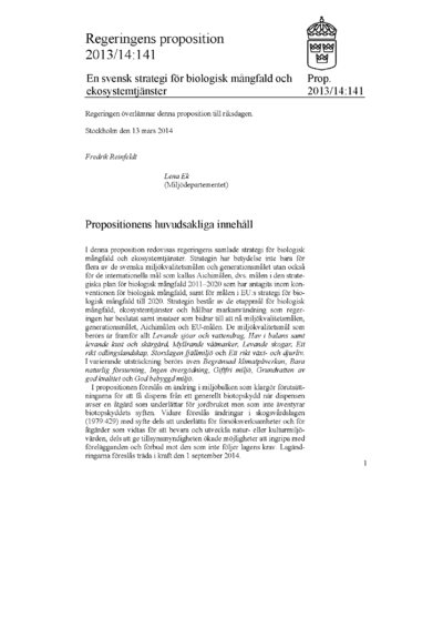 Omslaget till prop. 2013/14:141