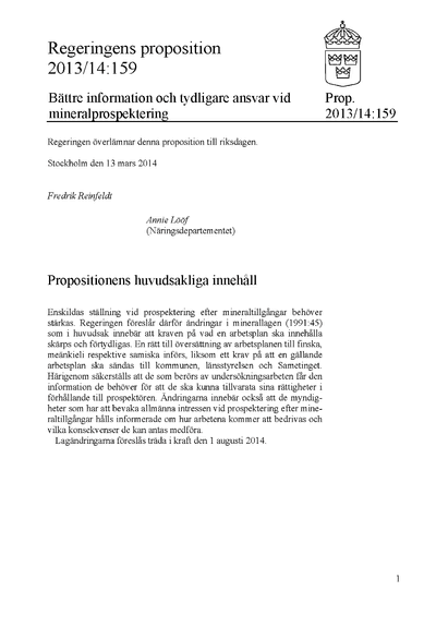 Omslaget till prop. 2013/14:159