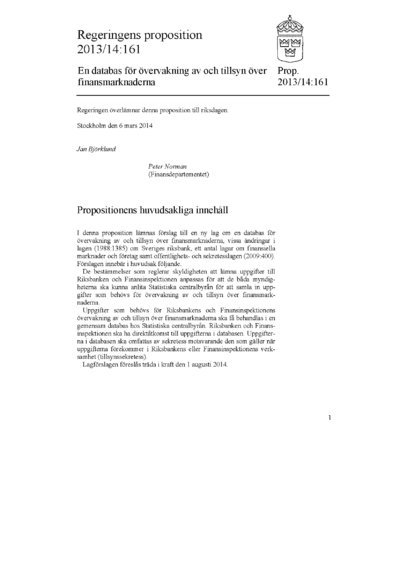 Omslaget till prop. 2013/14:161