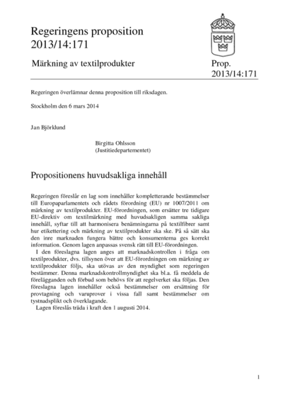 Omslaget till prop. 2013/14:171