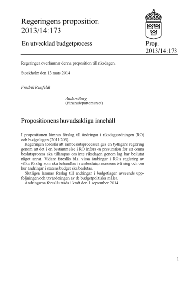 Omslaget till prop. 2013/14:173