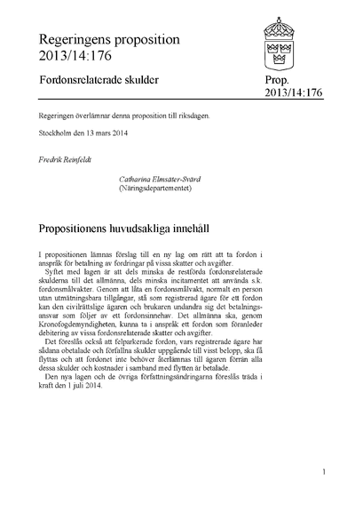 Omslaget till prop. 2013/14:176