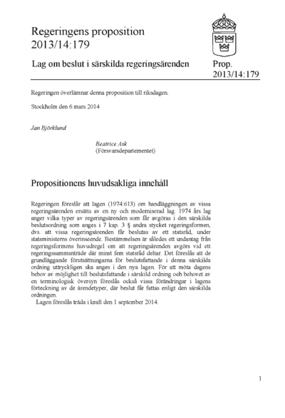 Omslaget till prop. 2013/14:179