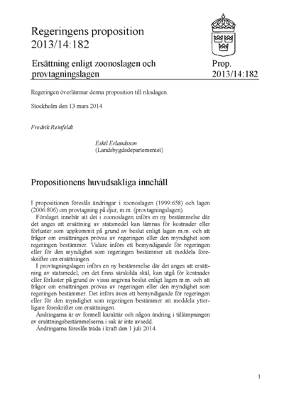 Omslaget till prop. 2013/14:182