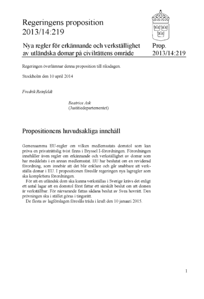 Omslaget till prop. 2013/14:219