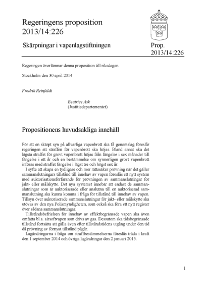 Omslaget till prop. 2013/14:226
