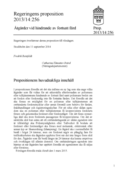 Omslaget till prop. 2013/14:256