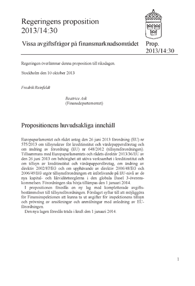 Omslaget till prop. 2013/14:30