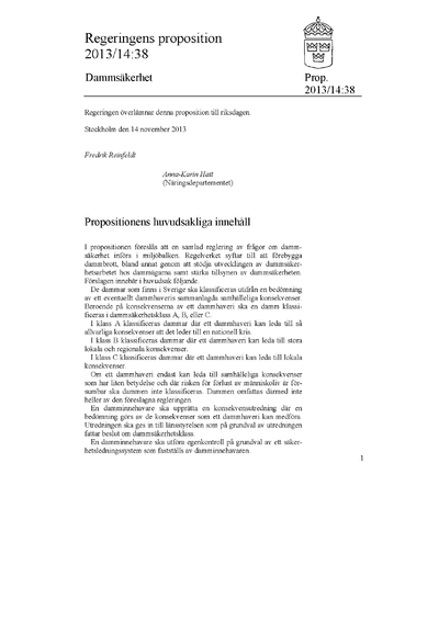 Omslaget till prop. 2013/14:38