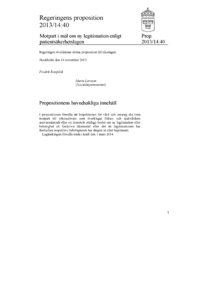 Omslaget till prop. 2013/14:40