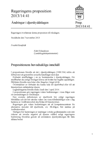 Omslaget till prop. 2013/14:41