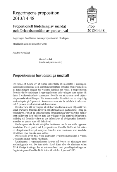 Omslaget till prop. 2013/14:48