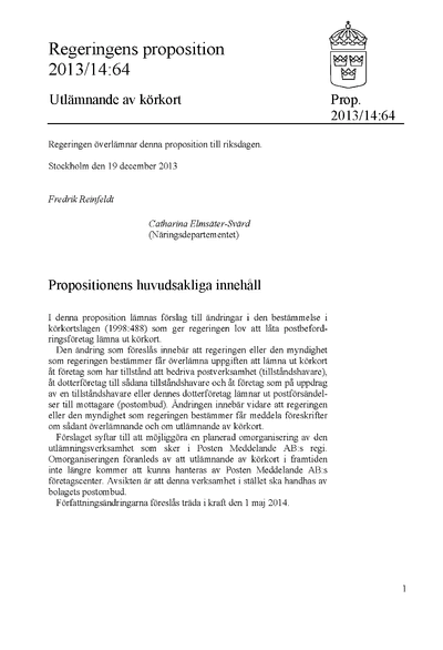 Omslaget till prop. 2013/14:64