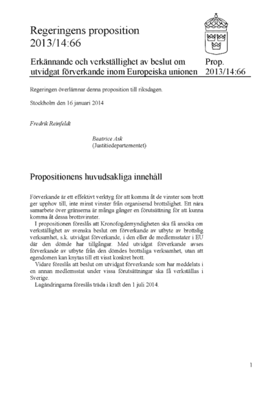 Omslaget till prop. 2013/14:66