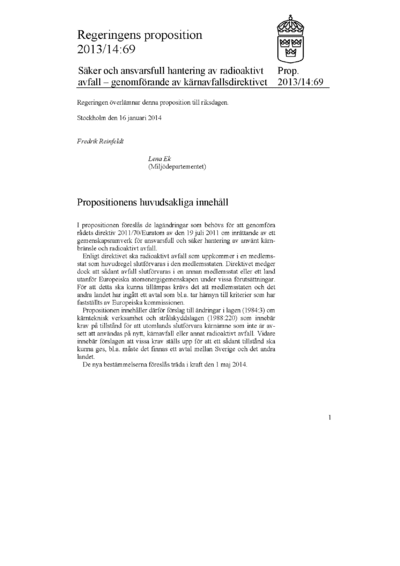 Omslaget till prop. 2013/14:69