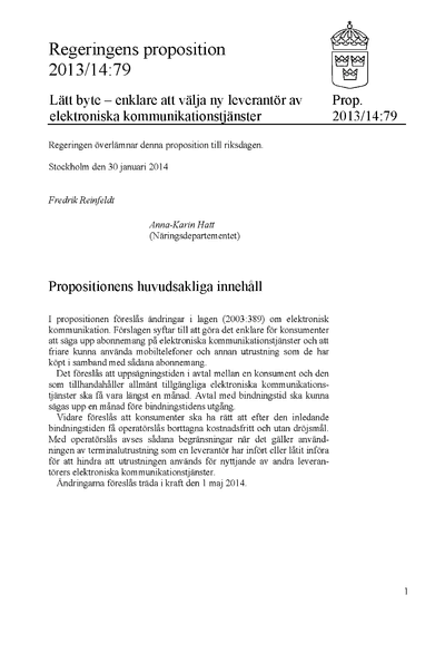 Omslaget till prop. 2013/14:79