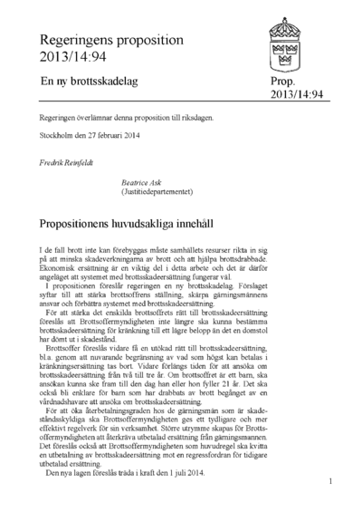 Omslaget till prop. 2013/14:94