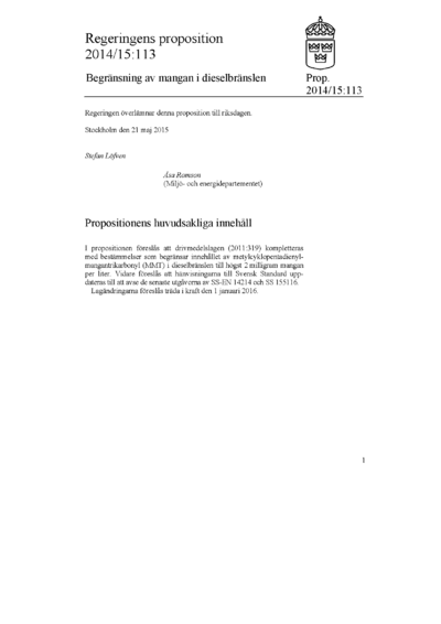 Omslaget till prop. 2014/15:113