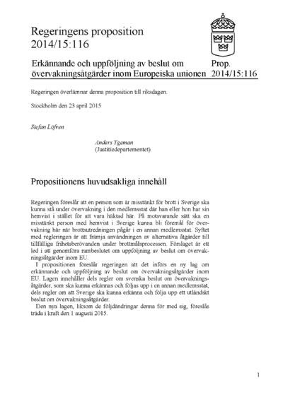 Omslaget till prop. 2014/15:116