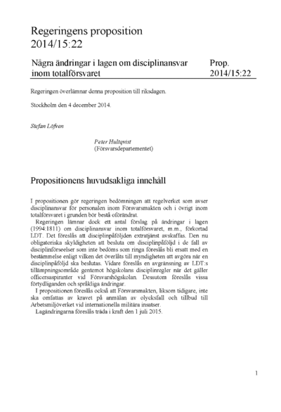 Omslaget till prop. 2014/15:22