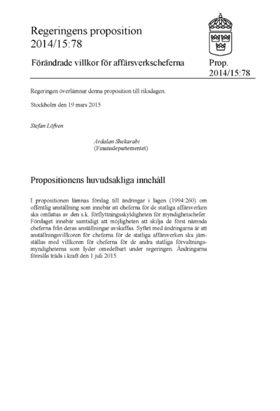 Omslaget till prop. 2014/15:78