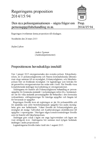 Omslaget till prop. 2014/15:94