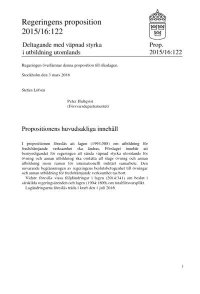 Omslaget till prop. 2015/16:122