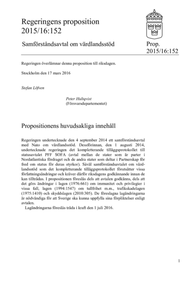 Omslaget till prop. 2015/16:152