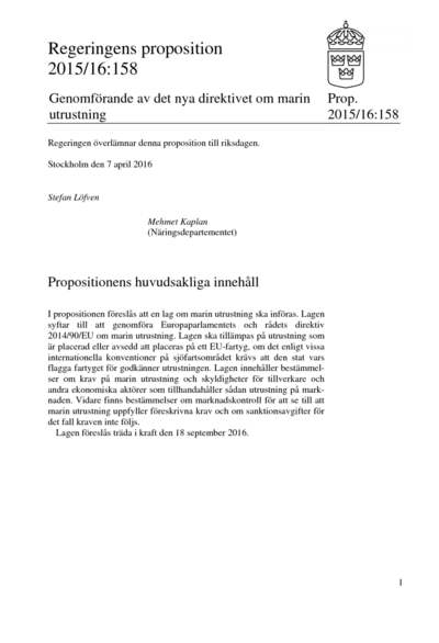 Omslaget till prop. 2015/16:158