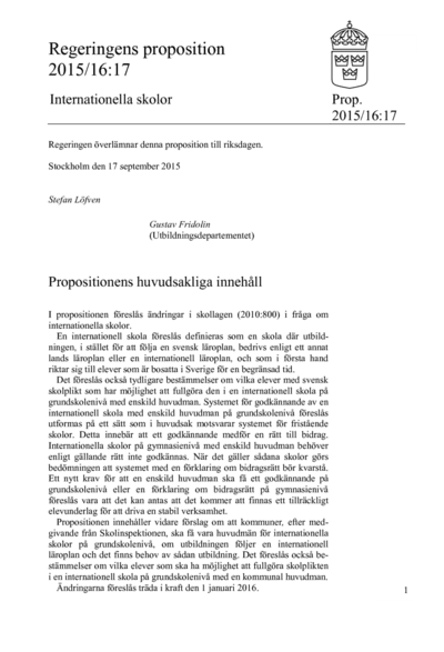 Omslaget till prop. 2015/16:17