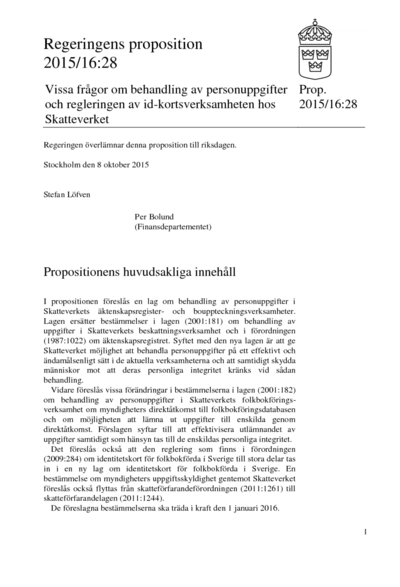 Omslaget till prop. 2015/16:28