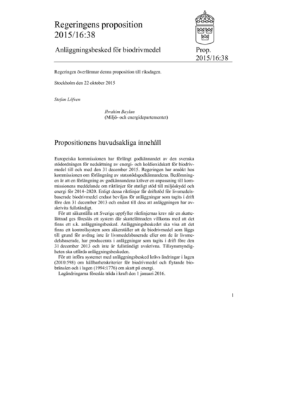 Omslaget till prop. 2015/16:38
