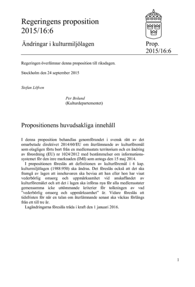 Omslaget till prop. 2015/16:6