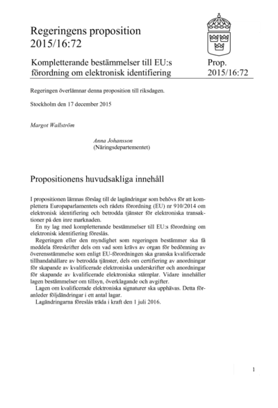 Omslaget till prop. 2015/16:72